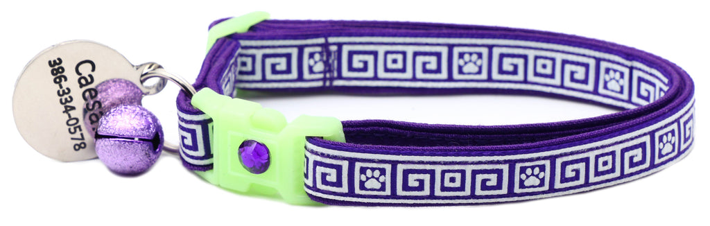Greek Key Breakaway Cat Collar