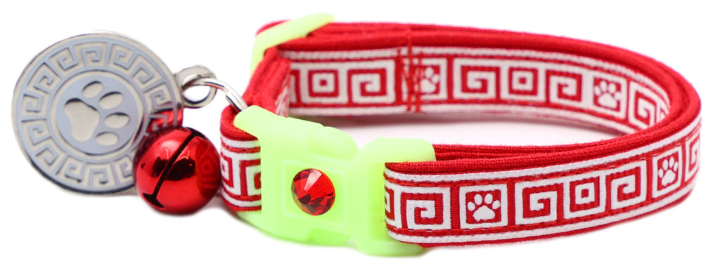 Greek Key Breakaway Cat Collar