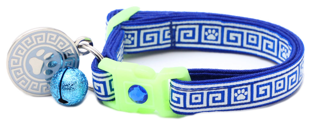 Greek Key Breakaway Cat Collar